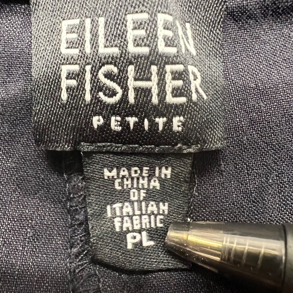 Eileen Fisher Pants Women PL Black Tapered Linen Viscose Minimalist Timeless - Picture 5 of 16